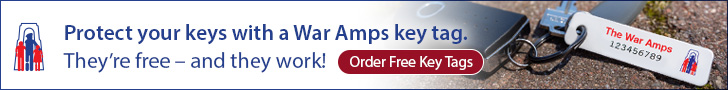 Protect your keys with a War Amps key tag. They're free and they work - Order Free Key Tags
